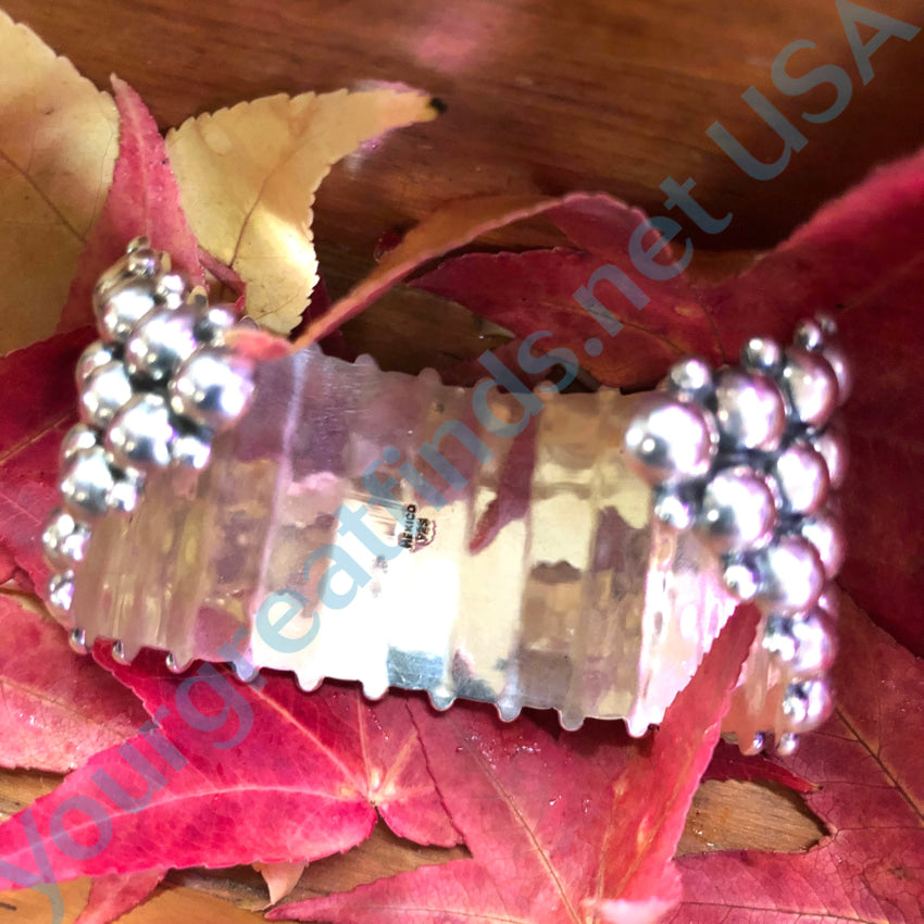 Sterling Silver Orb Cuff Bracelet - Handmade Mexican Jewelry for Women - Boho Chic Accessories for Everyday Wear & Special Occasions
