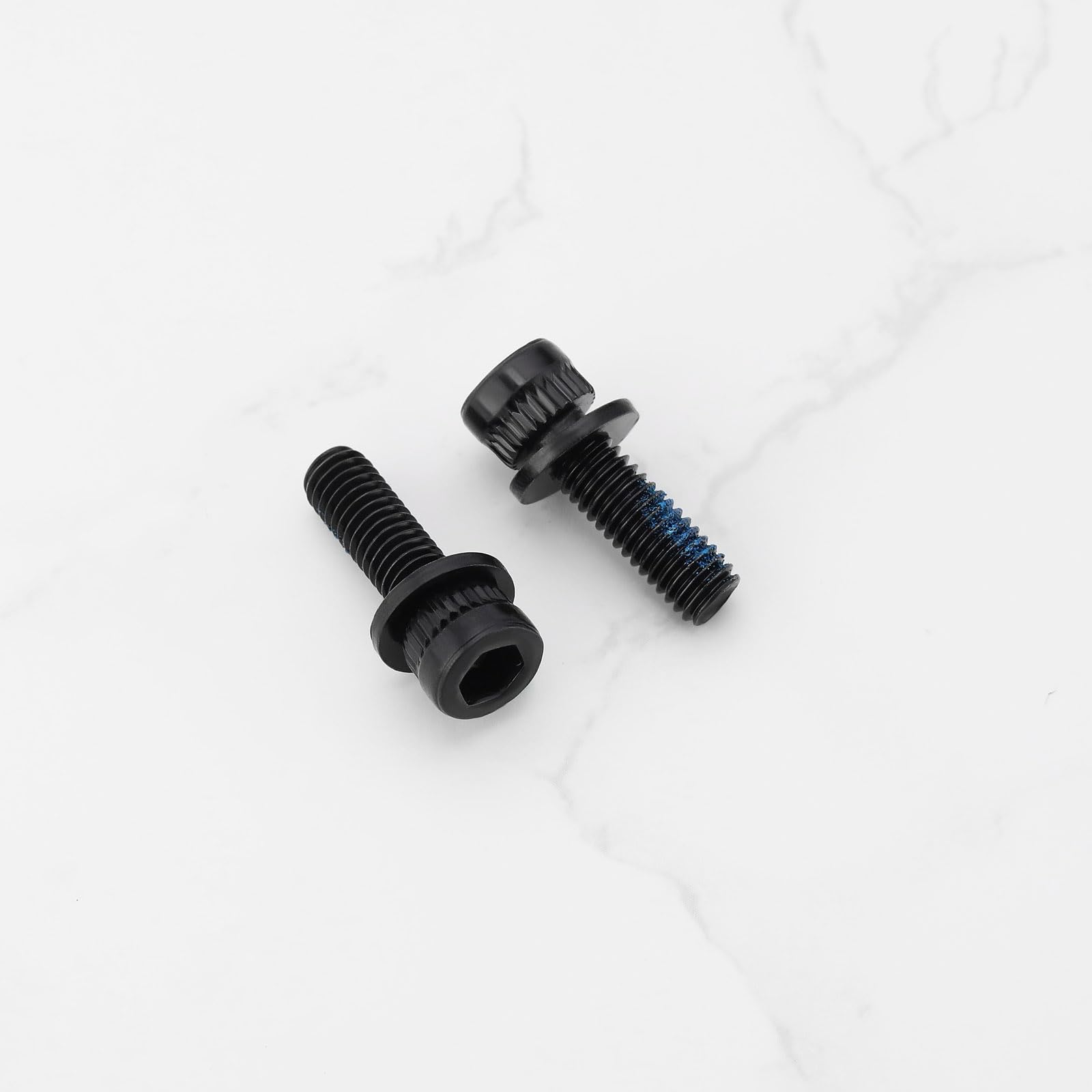4Pcs M6x18mm MTB Caliper Bolts - Bike Hydraulic Disc Brake Caliper Adapter Bolts - Compatible with Shimano Bikes - 25mm Overall Length - Black - Perfect for Mountain Bike Brake System Maintenance & Repair