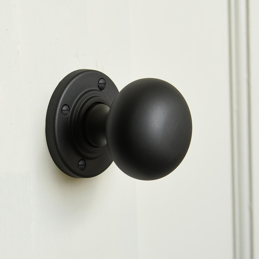 Premium Matte Black Large Door Knobs - Sleek Modern Hardware for Bedroom, Bathroom & Closet Doors - Easy Installation & Durable Finish