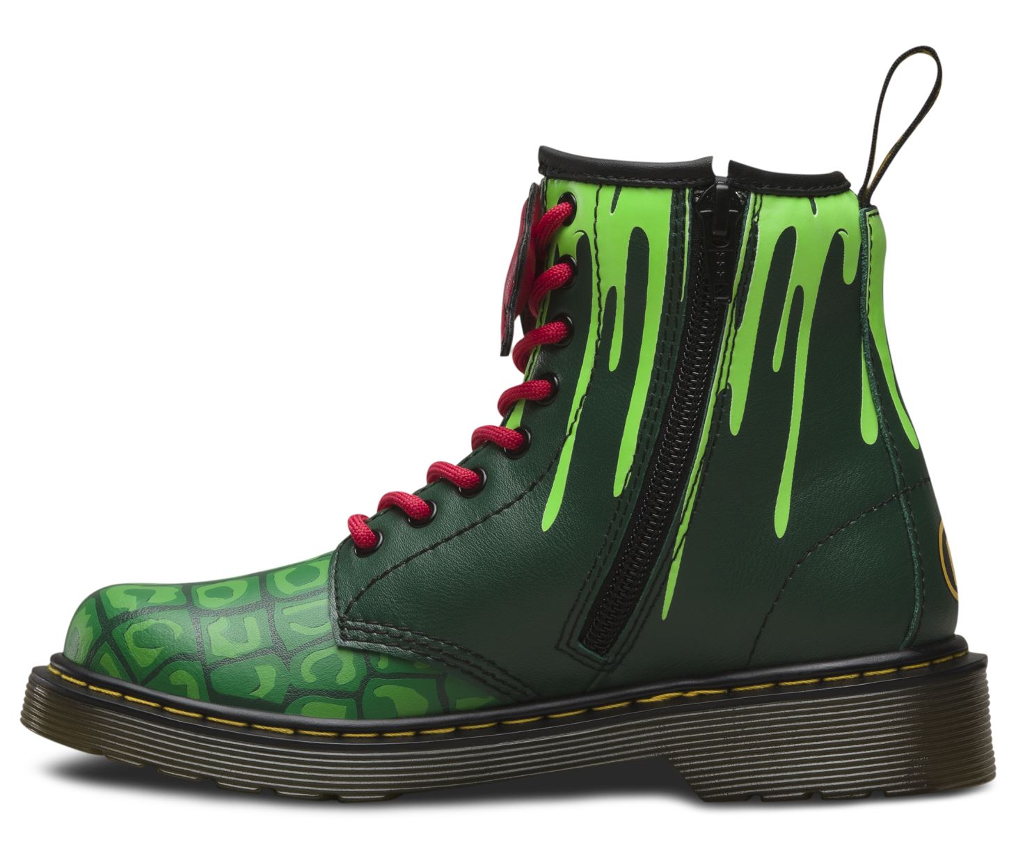 Dr. Martens 1460 Kids TMNT Raphael Green T-Lamper Boots - Durable & Stylish Boots for Boys & Girls - Perfect for School, Play & Everyday Wear