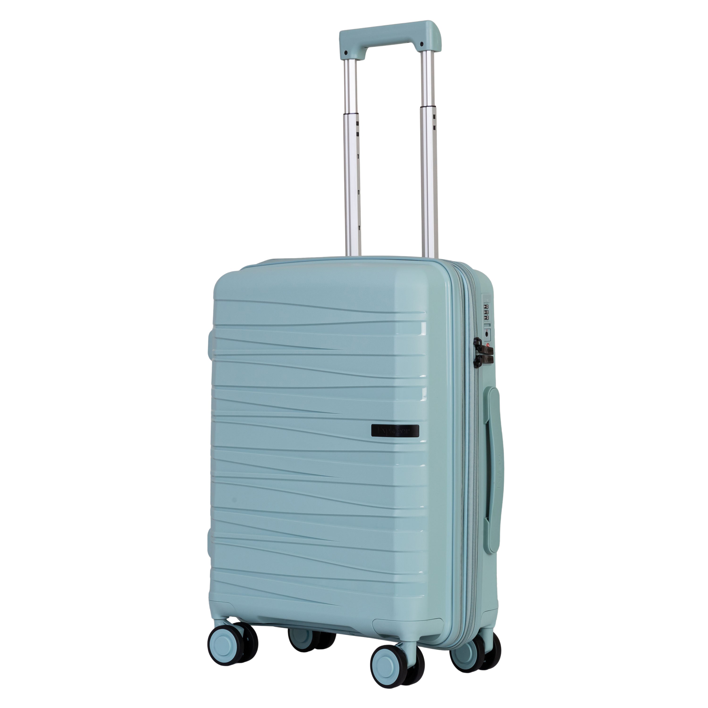 Explorer Breeze Anti-Theft Expandable 2-Piece Luggage Set (Carry-On & Medium Checked) - Lightweight Durable Suitcases for Travel, Business Trips & Vacations