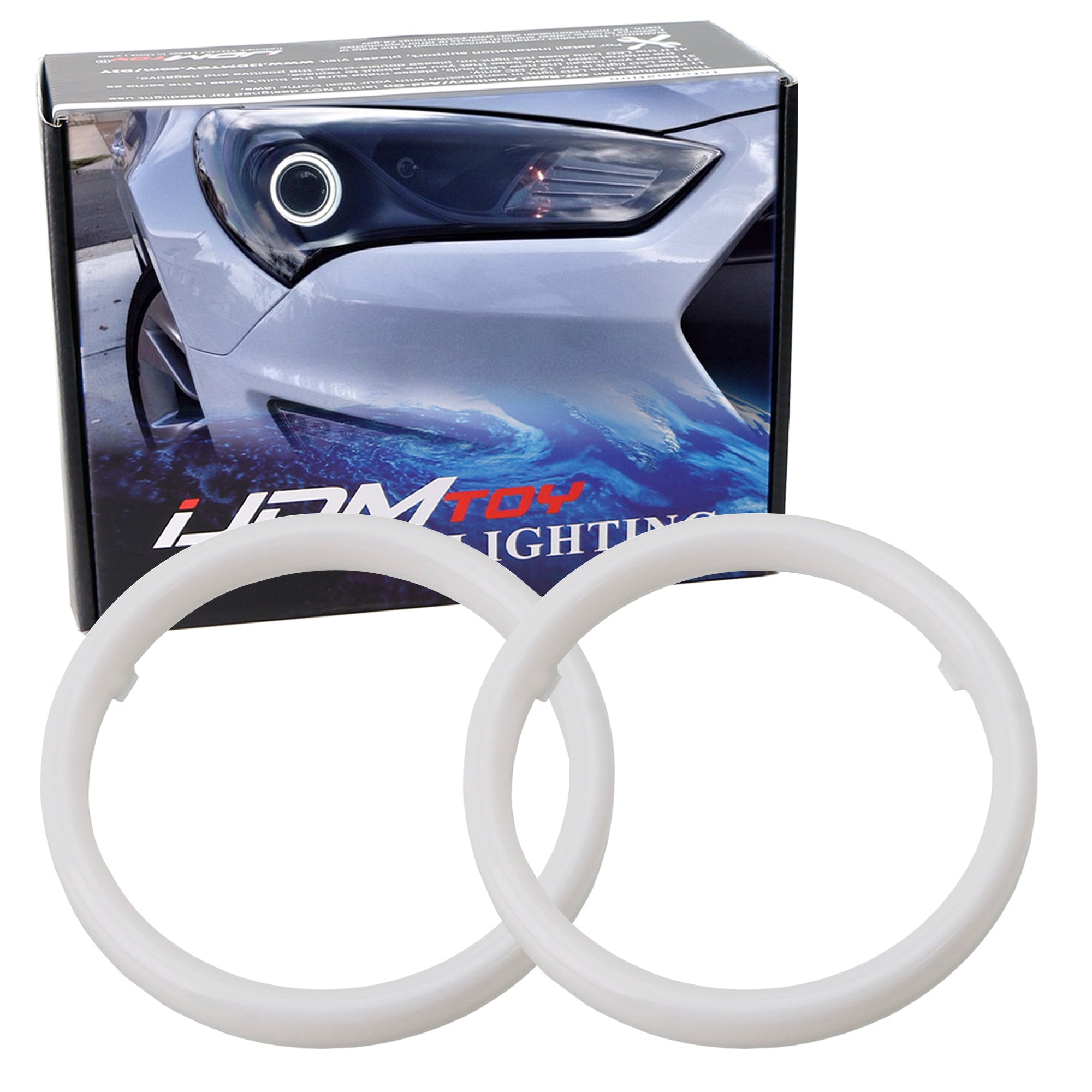 Bright White LED Halo Ring Headlight Kit for Kia Optima & Hyundai Genesis Coupe - DRL Angel Eyes with Even Lighting - Perfect for Night Driving & Car Customization