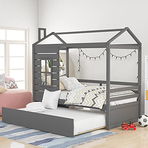 Gray+house Bed/Trundle