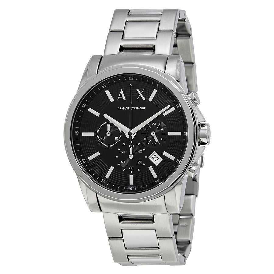 ARMANI EXCHANGE AX2084 Men's Chronograph Watch - Silver Stainless Steel Analog Quartz Wristwatch for Business, Casual & Formal Occasions