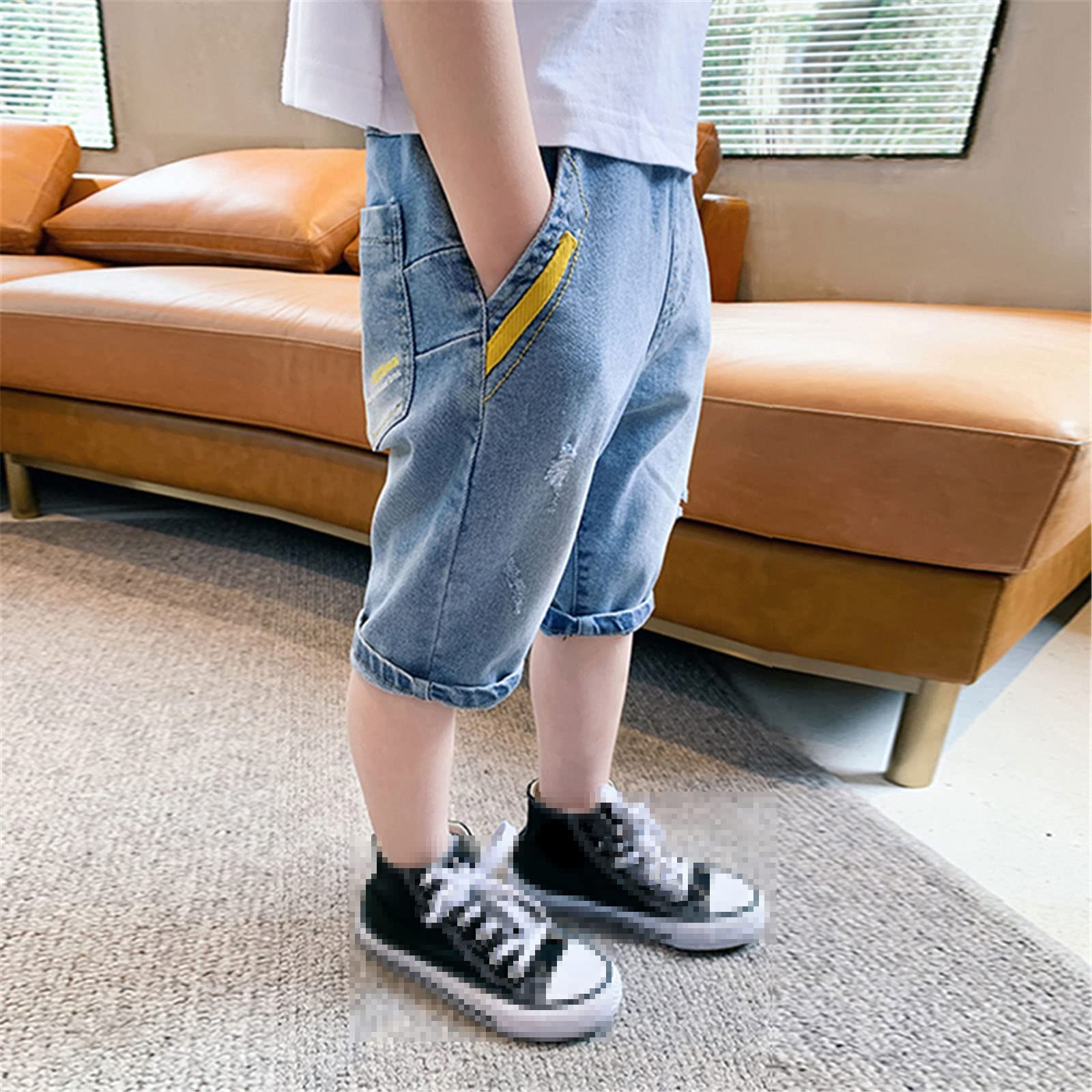 Boys' Elastic Waist Denim Shorts - Summer Casual Kids Pants with Comfortable Stretch Waistband | Perfect for Playtime, School & Outdoor Activities