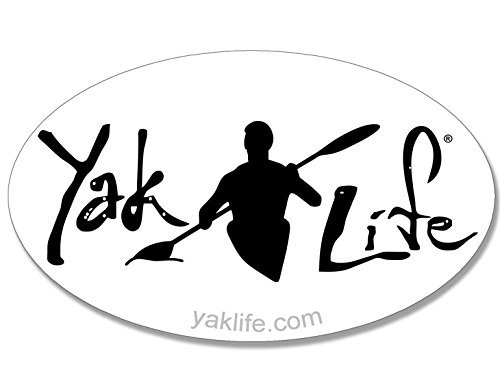 White Oval Yak Life Vinyl Decal Sticker - 3 x 5 Inch Kayaking Adventure Design for Cars, Trucks, Canoes, Laptops & Kayaks - Perfect for Outdoor Enthusiasts & Water Sports Lovers