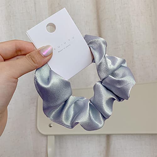 LCSD Solid Color Crystal Satin Hair Ties - Elastic Ponytail Holders for Women & Girls - Fashionable Hair Accessories for Daily Wear, Parties, Weddings and Special Occasions
