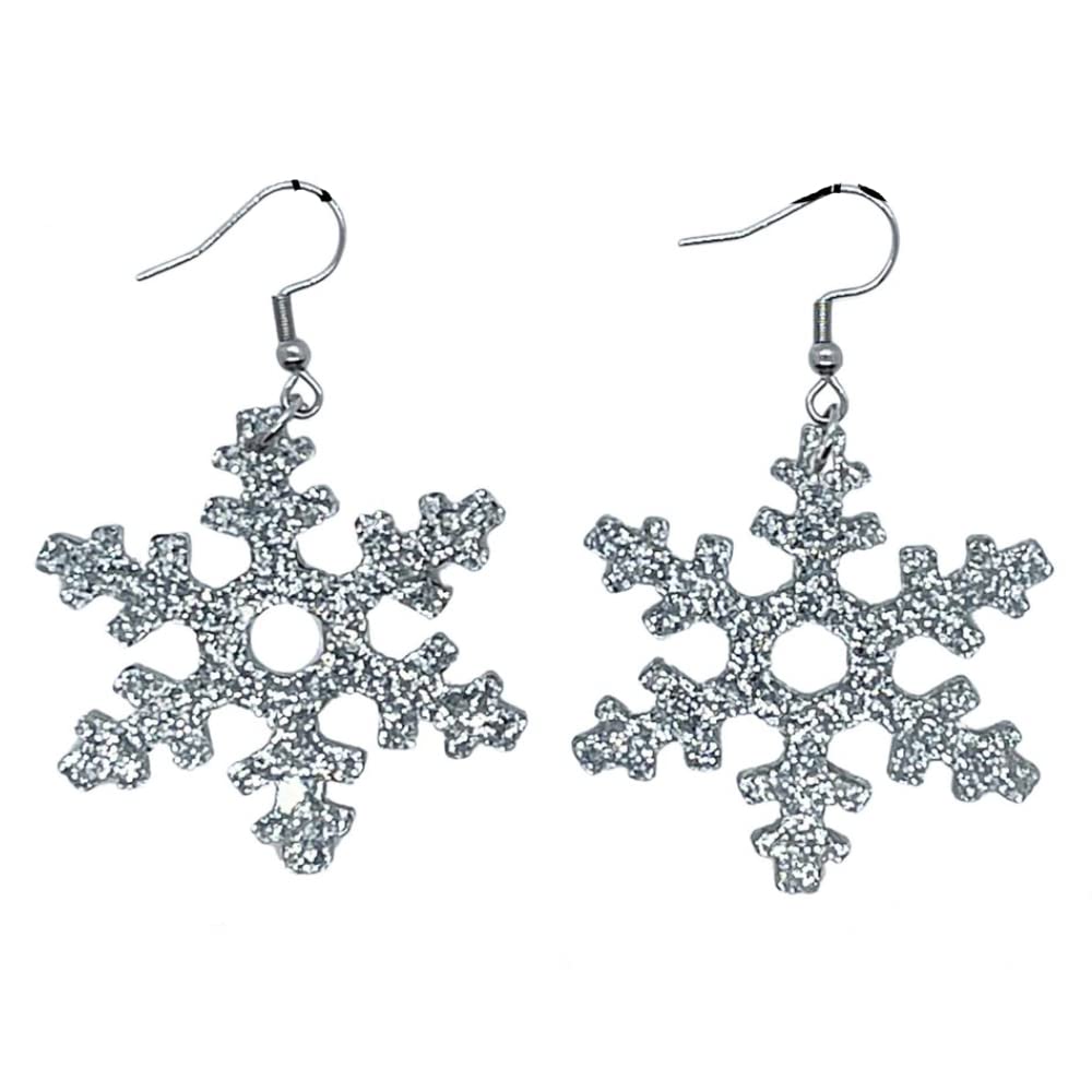 Snowflake Earrings for Women - Acrylic Christmas Jewelry Set | Holiday Party Earrings, Winter Wedding Accessories & Stocking Stuffers Gift Ideas