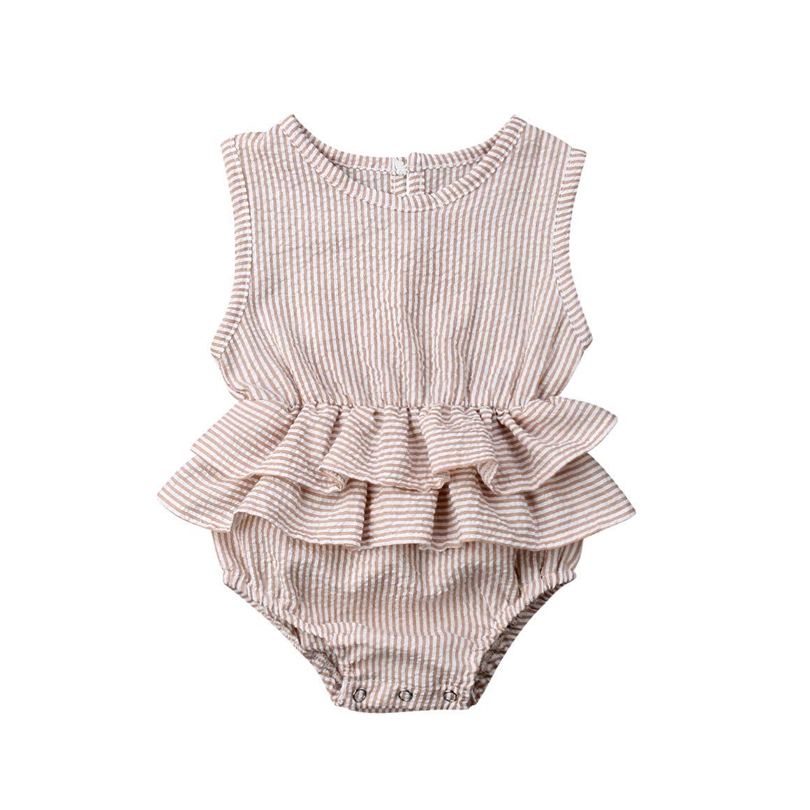 Baby Girls' Summer Romper Outfits - Ruffled Collar Bodysuit Jumpsuit for Infant & Toddler | Playtime, Beach & Casual Wear