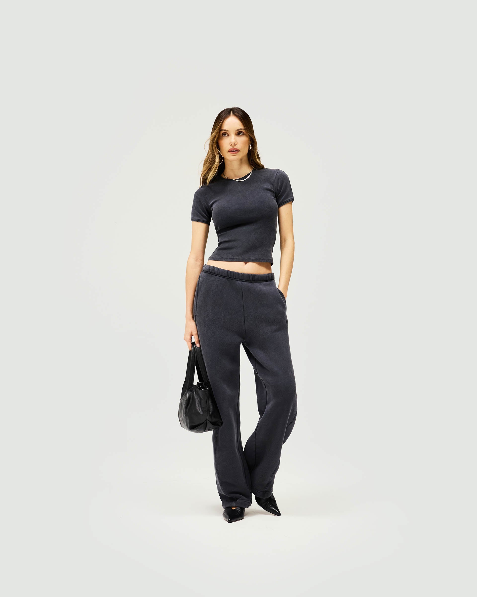 Initial Twisted Seam Jogger Pants for Men - Washed Black Casual Sweatpants | Comfortable Lounge Wear for Gym, Running & Everyday Use