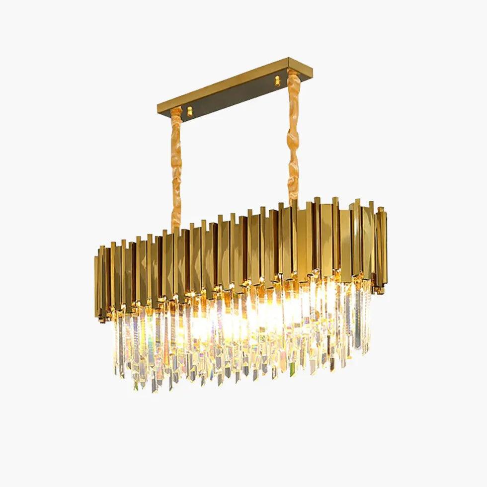 Modern Gold Trapezoid Pendant Light - Elegant Dining Room Chandelier for Kitchen Island, Breakfast Nook & Restaurant Lighting