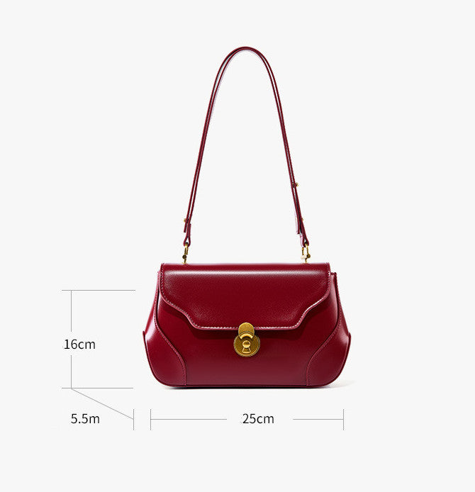 Stylish Small Leather Shoulder Bag for Women - Genuine Leather Crossbody Purse with Adjustable Strap - Perfect for Daily Use, Travel, and Work Commute