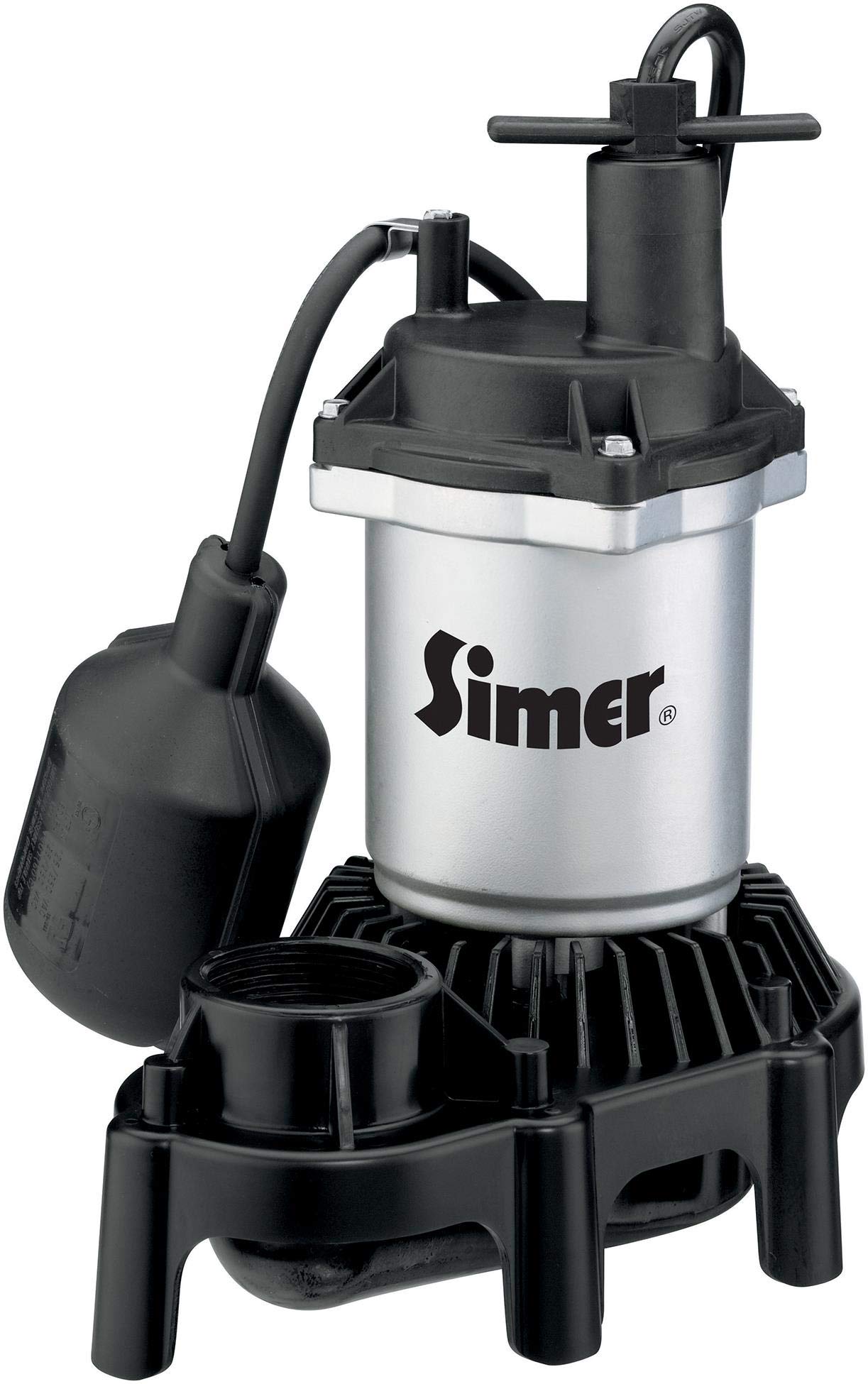 Pentair 2161 Simer 2905 1/4 HP Submersible Sump Pump with Tethered Switch - 1260 GPH, 115V AC for Basement, Crawl Space & Flood Prevention - Automatic Water Removal for Home & Commercial Use