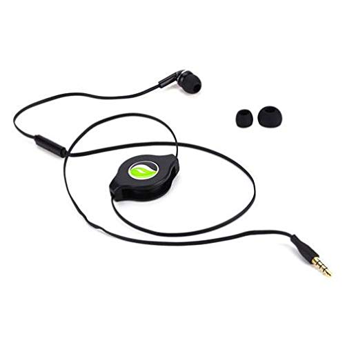 Retractable Mono Earphone with Mic - 3.5mm Hands-Free Headset for OnePlus Nord N20 5G & Compatible Smartphones | Perfect for Driving, Work Calls & Gaming