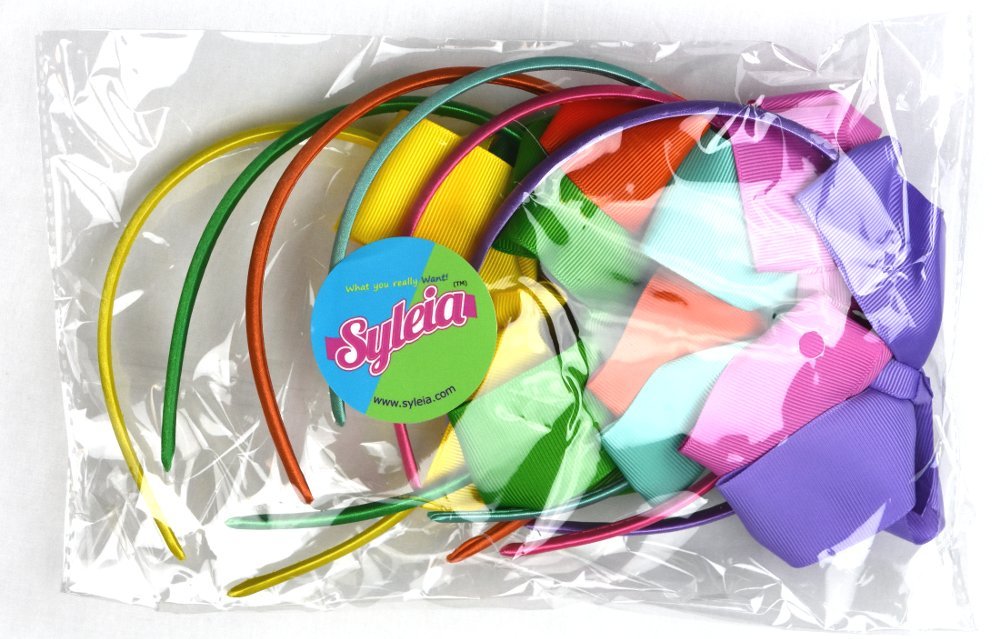 6-Pack Fashion Headbands with 4 Inch Bows - Pink, Orange, Green, Lavender, Teal & Yellow Hair Accessories for Girls | Perfect for School, Playtime, Parties & Everyday Wear