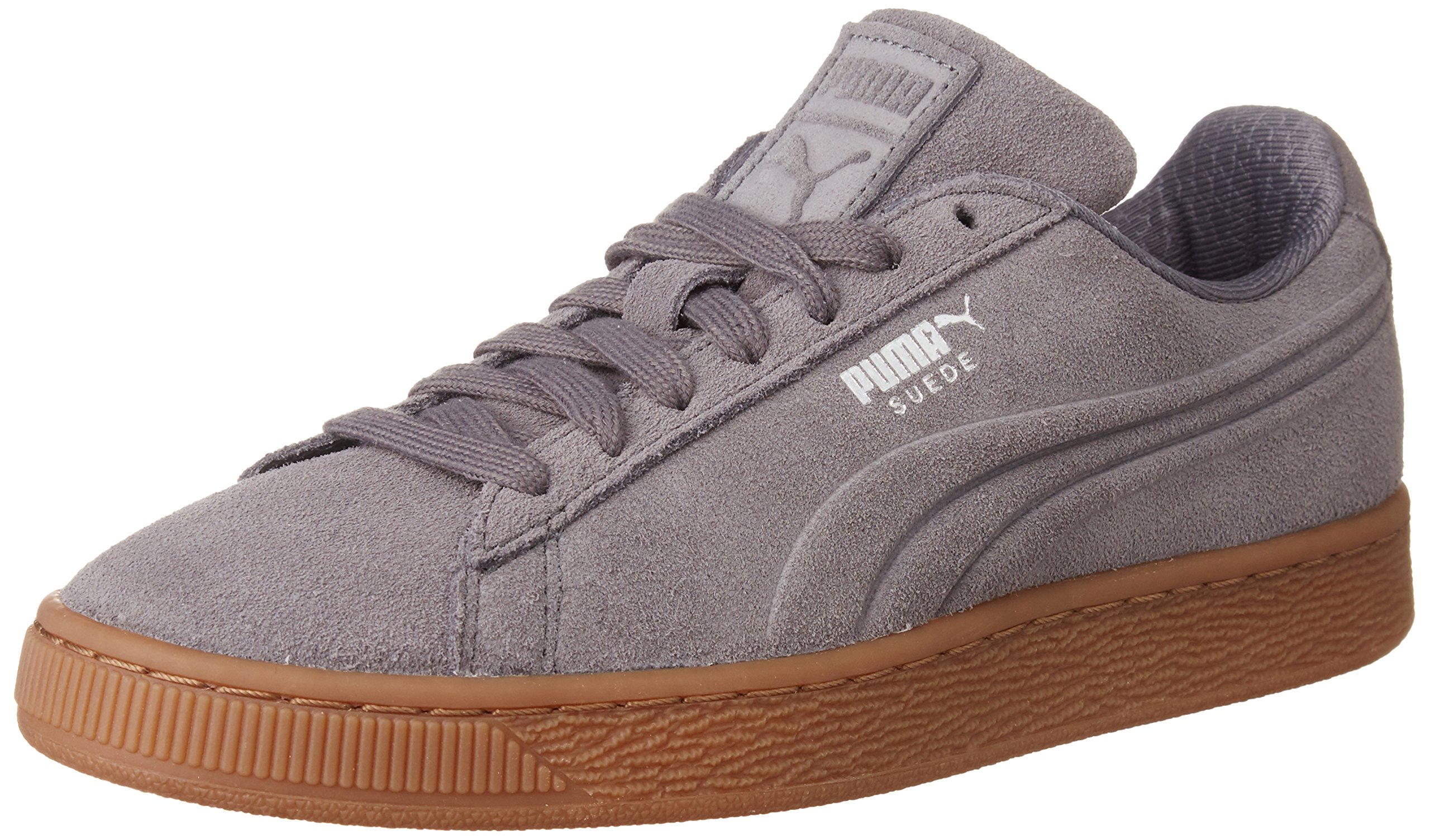 Puma Classic Suede Sneakers for Men & Women - Retro Debossed Logo - Grey Casual Shoes for Walking, Running & Everyday Wear