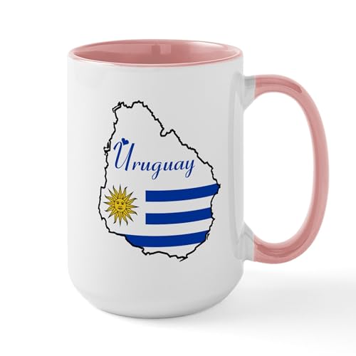 White/Pink Inside - Cool Uruguay Large Mug