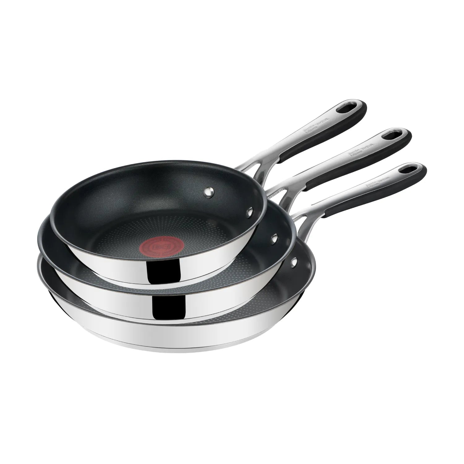 Jamie Oliver by Tefal Non-Stick Stainless Steel Induction Frypan Set - 3-Piece (20cm, 24cm, 28cm) for Professional Cooking & Home Kitchen Essentials | Perfect for Sautéing, Frying & Stir-Frying