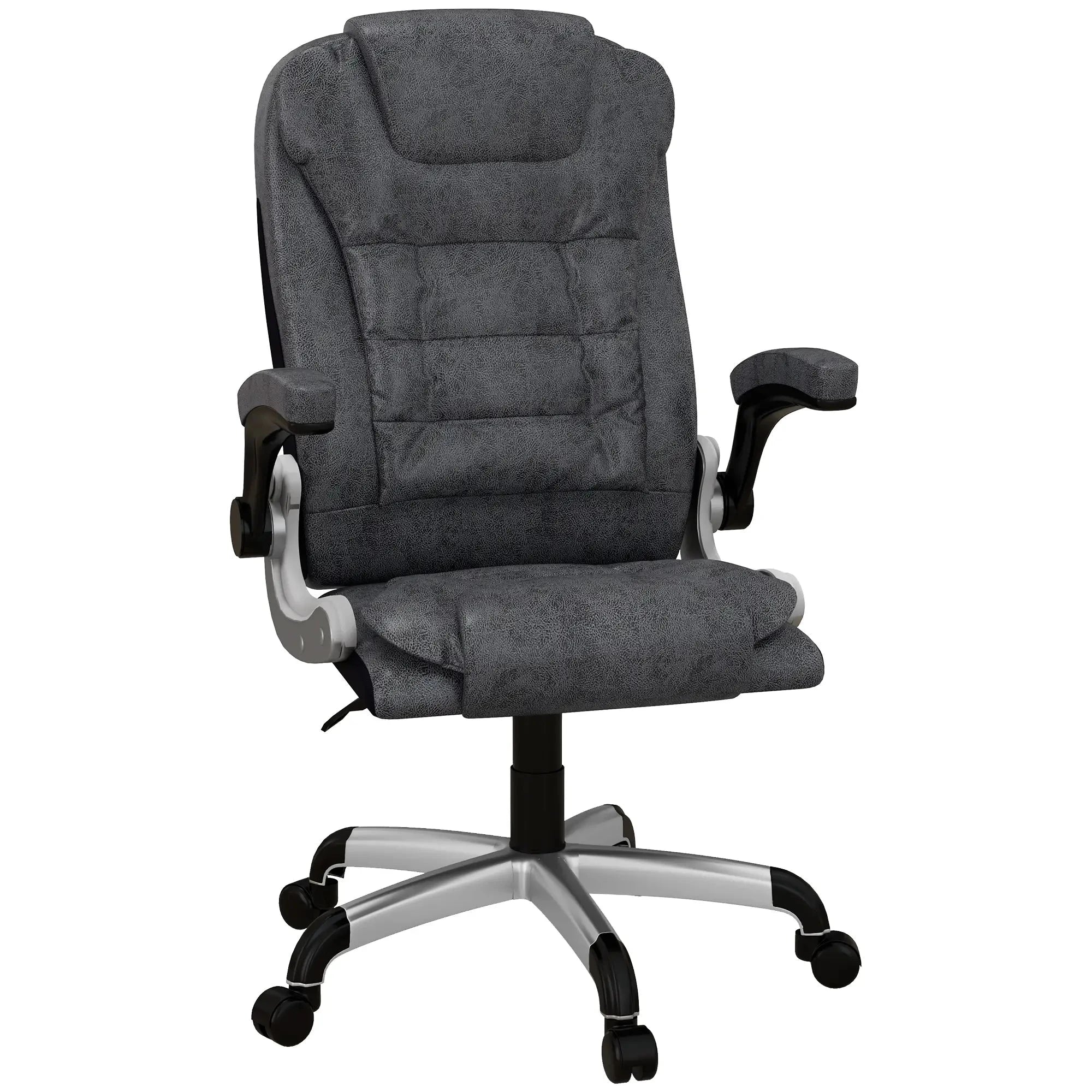 Premium Heavy Duty Microfiber Office Chair - Charcoal Grey - Ergonomic Support for Long Hours, Home & Office Workspace Comfort