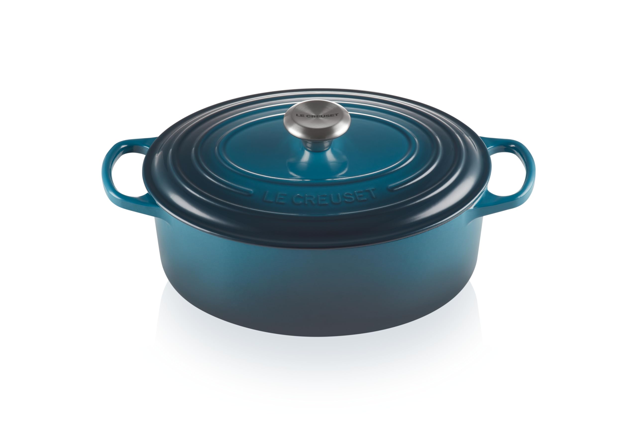 Le Creuset 5 Quart Enameled Cast Iron Oval Dutch Oven - Premium Deep Teal Cookware for Braising, Roasting & Baking | Perfect for Soups, Stews & Family Dinners