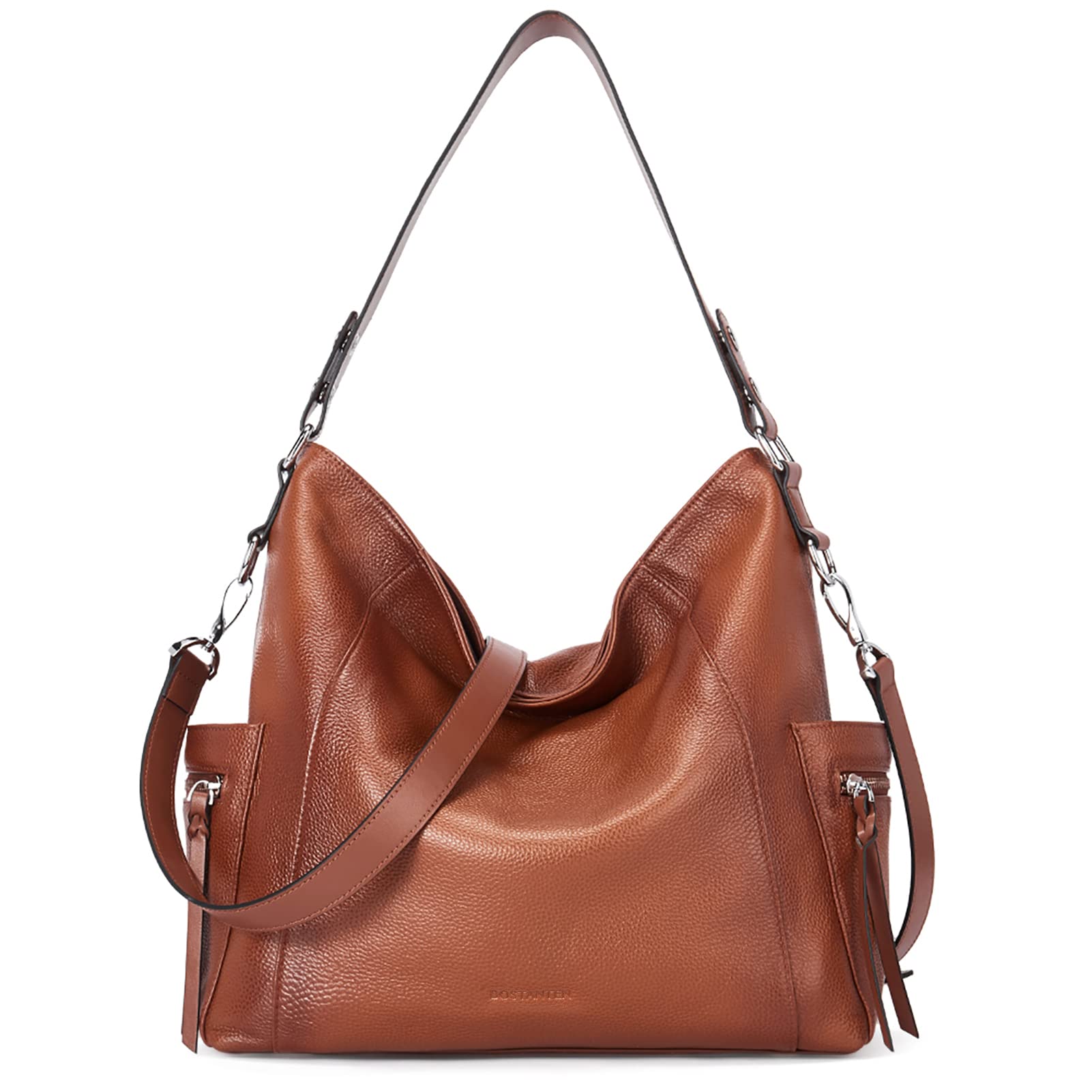 BOSTANTEN Genuine Leather Hobo Handbags for Women - Designer Shoulder Tote & Crossbody Purse - Large Capacity Fashion Bag for Work, Travel & Everyday Use