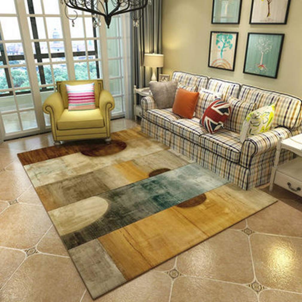 Soft Abstract Art Area Rug - Non-Slip Fleece Carpet for Living Room, Bedroom, Nursery (2.6'x6.5') | Modern Home Decor Indoor/Outdoor Rug for Kids Crawling & Play Areas