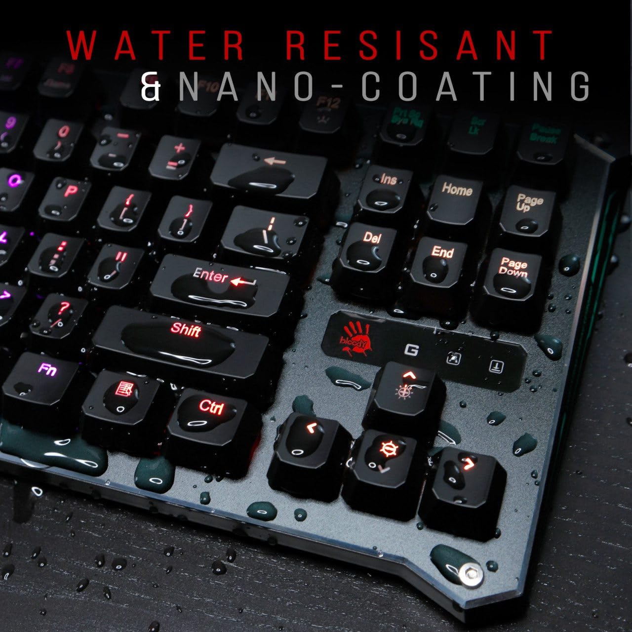 BLOODY B930 TKL Optical Gaming Keyboard - RGB Backlit, Tactile Switches for Esports & PC Gaming