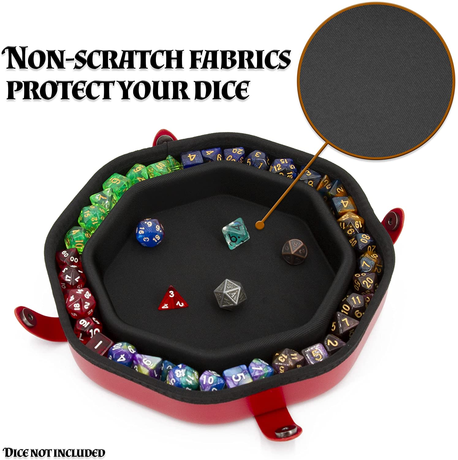 CASEMATIX Dice Tray and Storage Case - Holds 115 RPG Dice with Magnetic Snaps, Embossed Skull Design - Perfect for Dungeons & Dragons, Pathfinder, and Tabletop Gaming Sessions