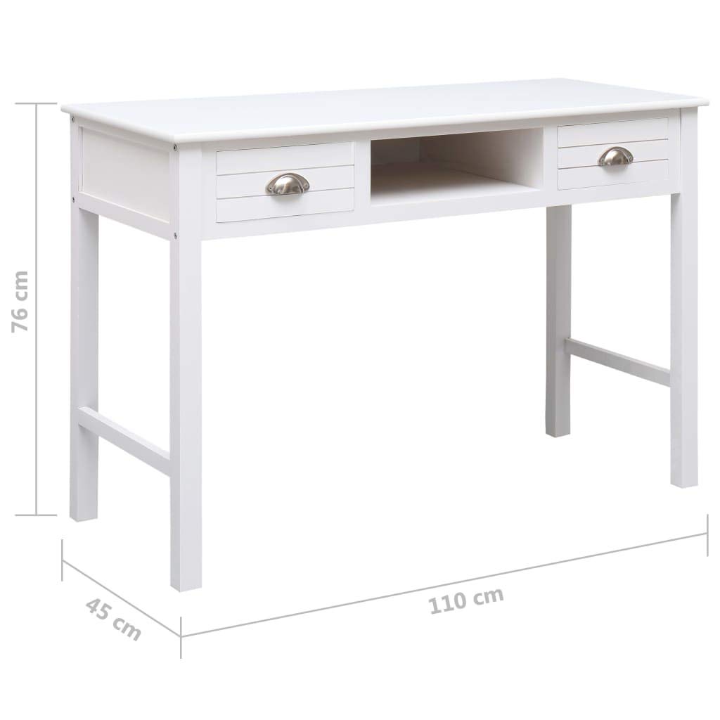 FAMIROSA White Wooden Writing Desk 43.3