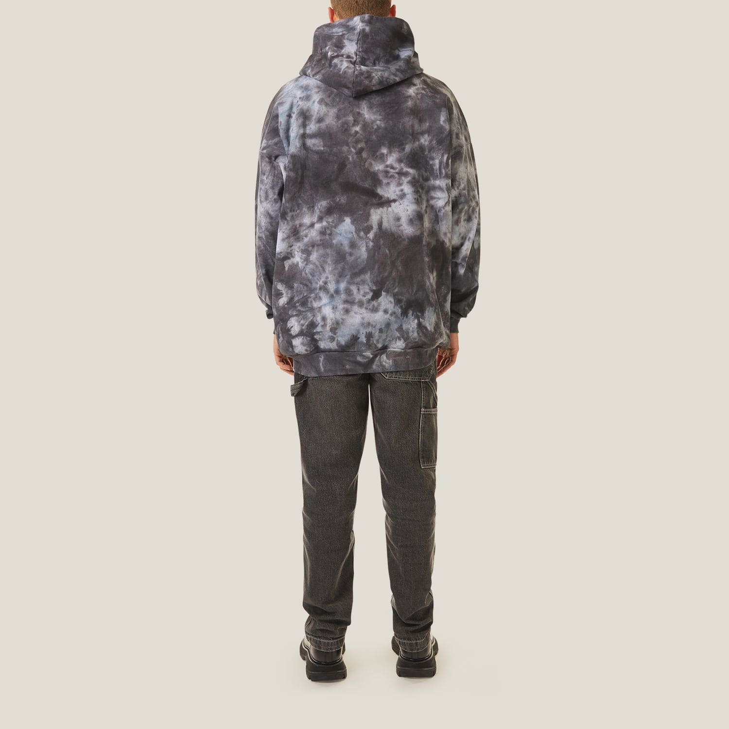 Midnight Black & Grey Tie Dye Hoodie - Cozy Pullover Sweatshirt for Men & Women | Perfect for Casual Wear, Street Style & Cold Weather