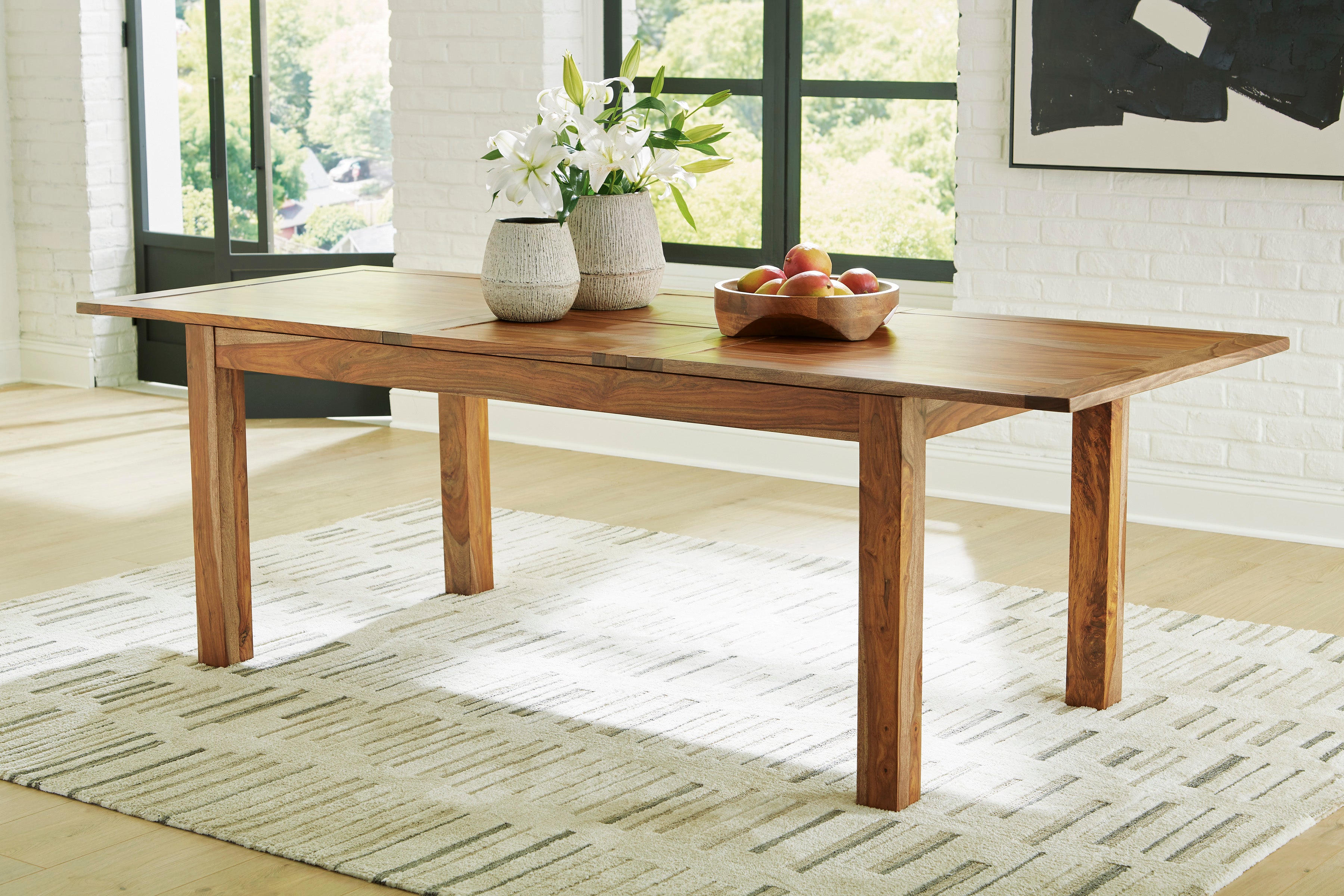 Dahlia Extension Rectangular Dining Table - Expandable for Large Gatherings, Perfect for Family Dinners & Entertaining Guests
