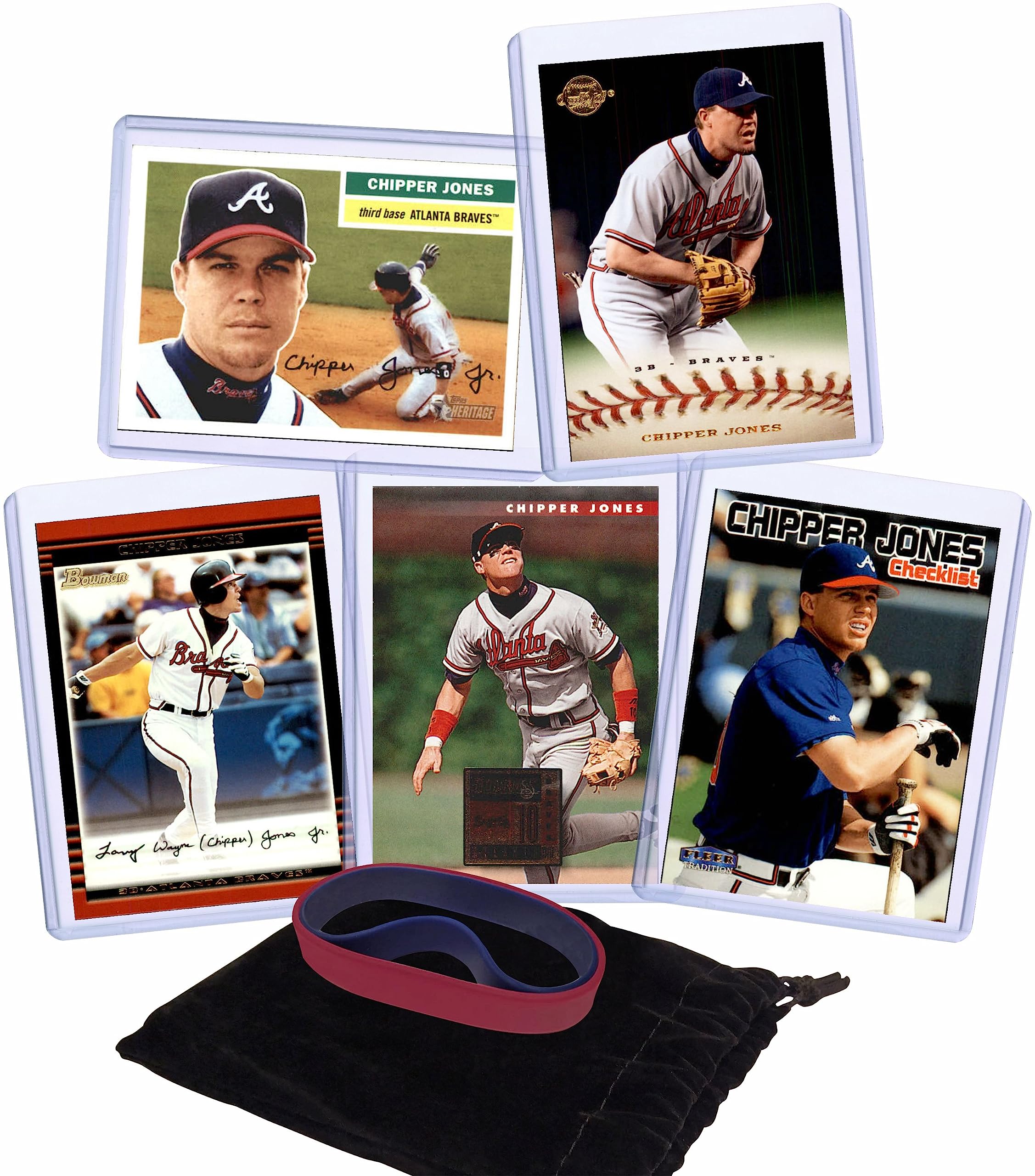 Chipper Jones Atlanta Braves Baseball Cards (5-Pack) - Perfect for Collectors, Fans & Gifts - Great for Sports Memorabilia Collections & Baseball Enthusiasts