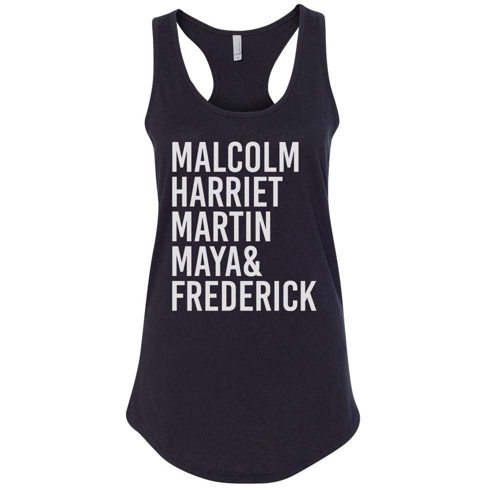 Black History Month Women's Racerback Tank Top - Inspirational Names List - Perfect for Celebrations, Awareness Events & Everyday Wear