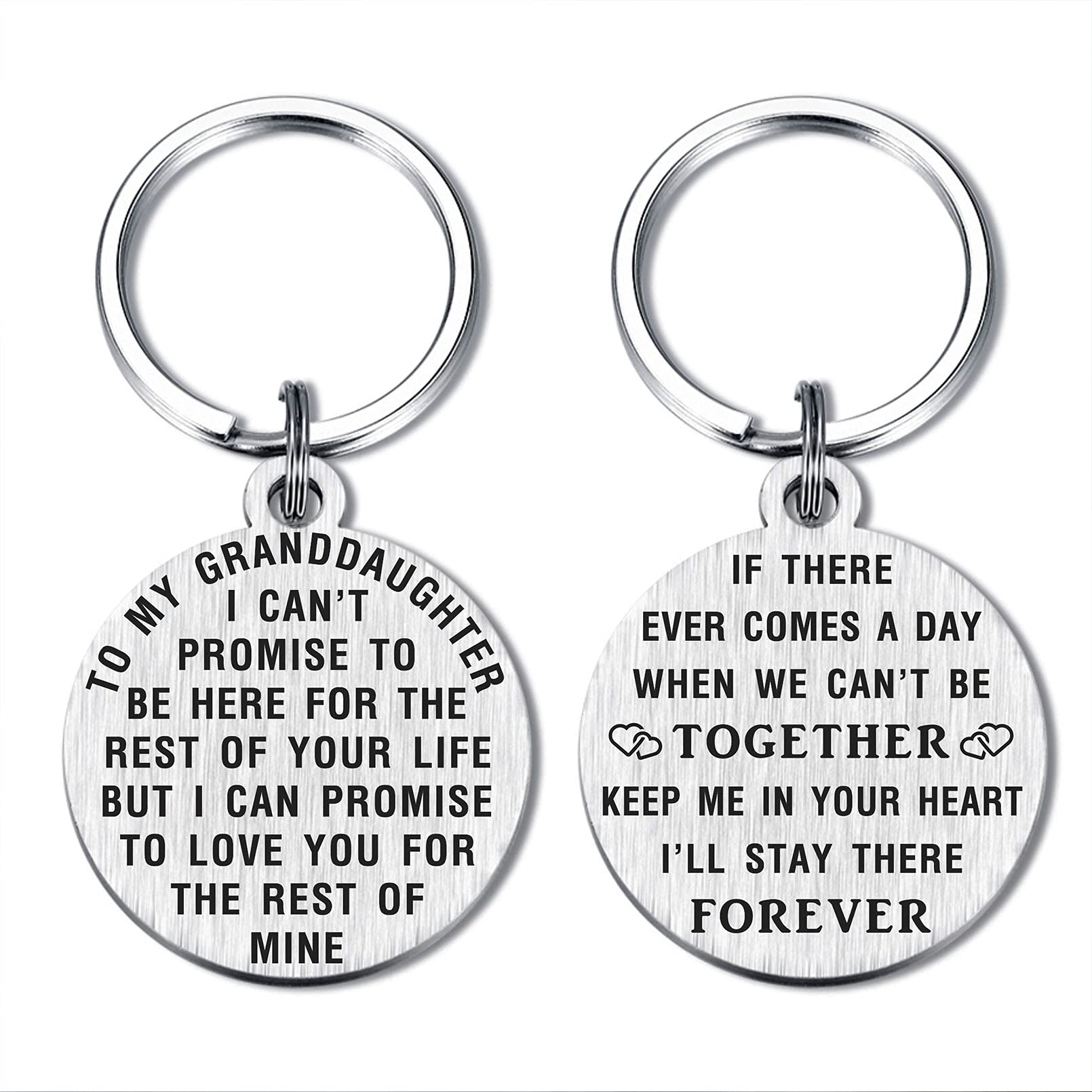 Granddaughter Gifts from Grandma & Grandpa - Inspirational Keychain for Birthday, Christmas, Graduation - Perfect Keepsake for Special Occasions & Daily Encouragement
