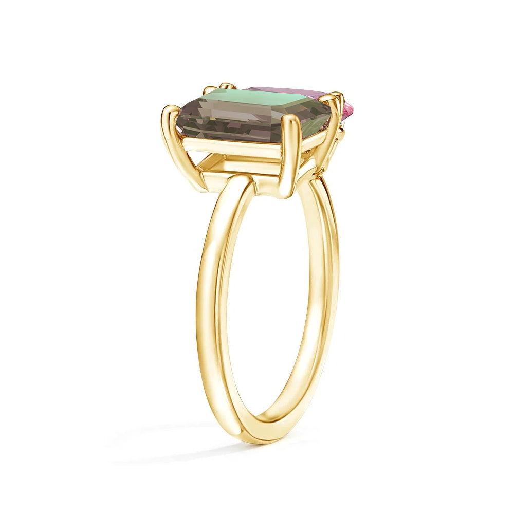 Personalized Toi et Moi Alexandrite Birthstone Ring for Women - Custom Anniversary Gift for Her - Perfect for Valentine's Day, Engagement & Romantic Occasions