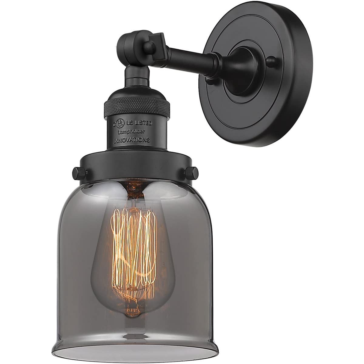 Innovations INNO203-BK-G53-LED Black LED Wall Sconce Light Fixture - Modern Indoor/Outdoor Lighting for Bedroom, Hallway, Patio & Porch
