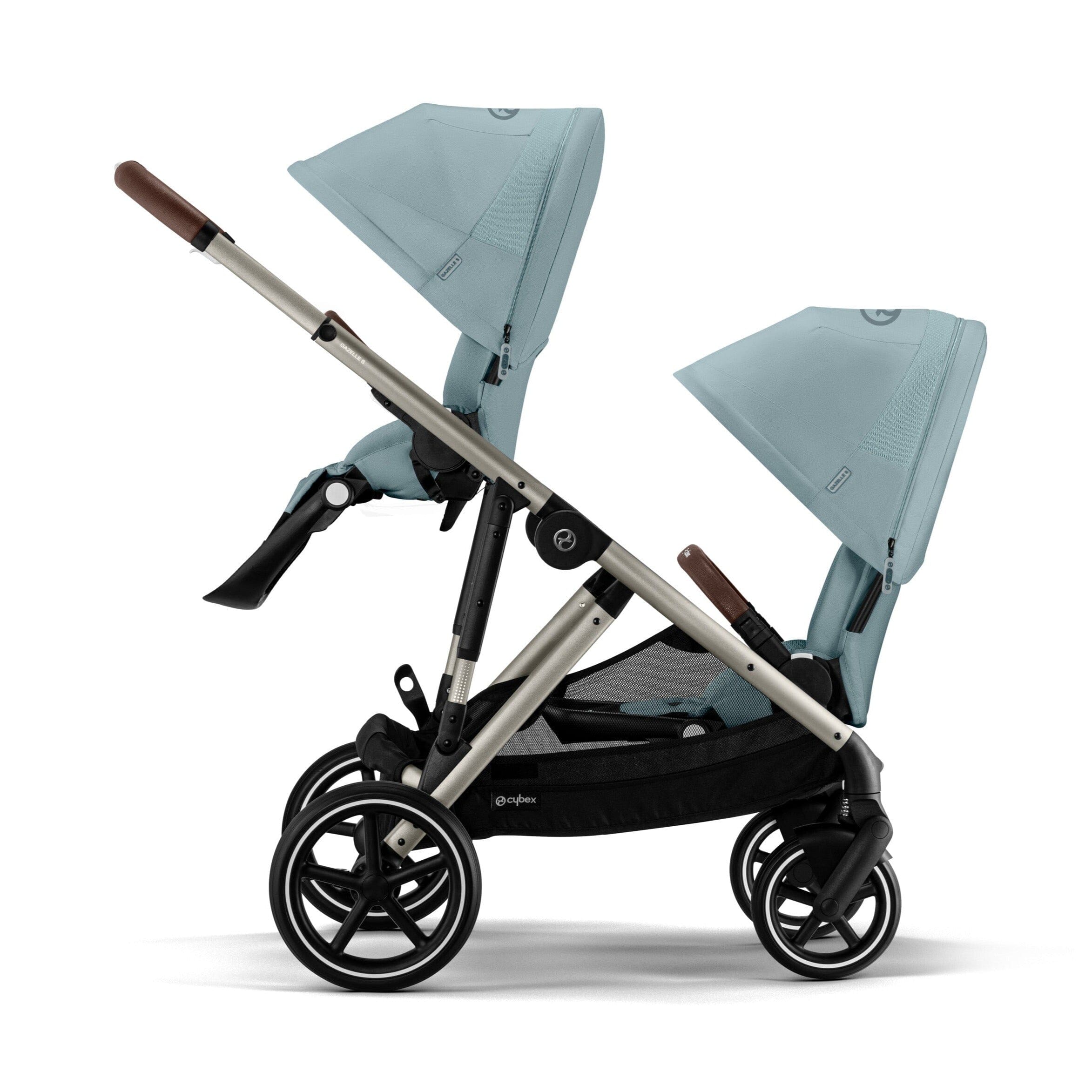 Cybex Gazelle S 2 Double Stroller - Lightweight Compact Baby Stroller for Twins & Siblings | Perfect for Travel, Shopping & Outdoor Adventures
