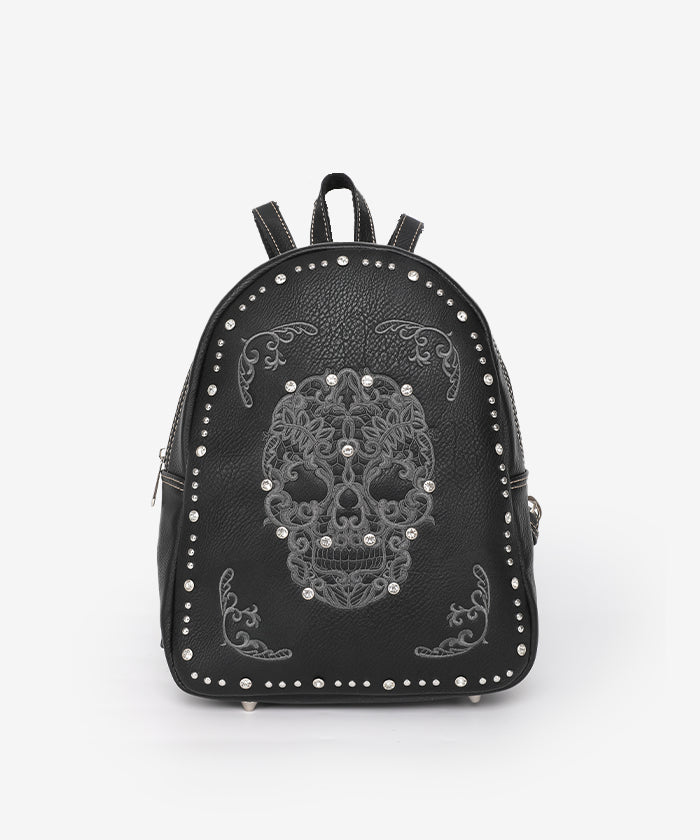Montana West Sugar Skull Concealed Carry Backpack for Women - Stylish & Functional Anti-Theft Travel Bag for Hiking, College, Work & Everyday Use
