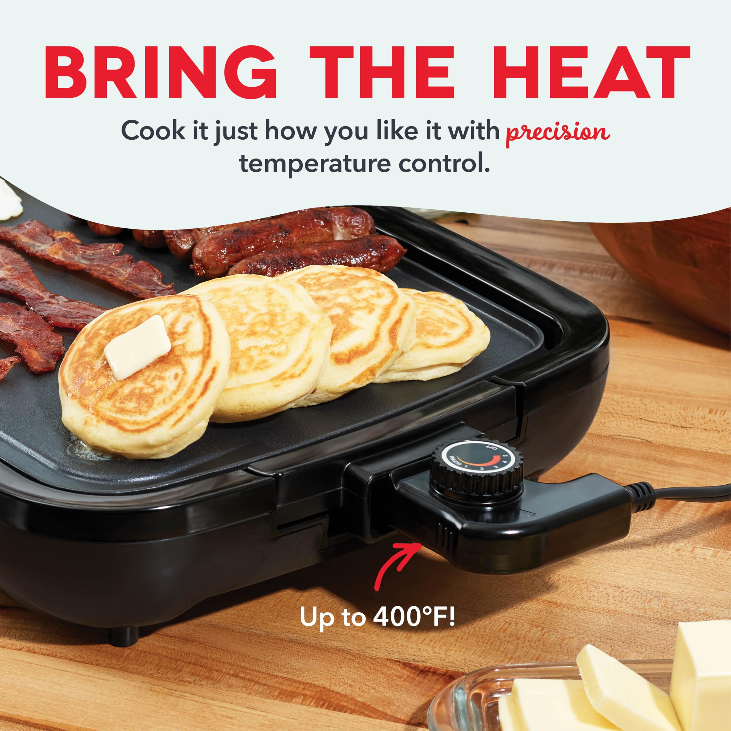 DASH Deluxe 1500-Watt Electric Griddle with Removable Nonstick Cooking Plate - 20
