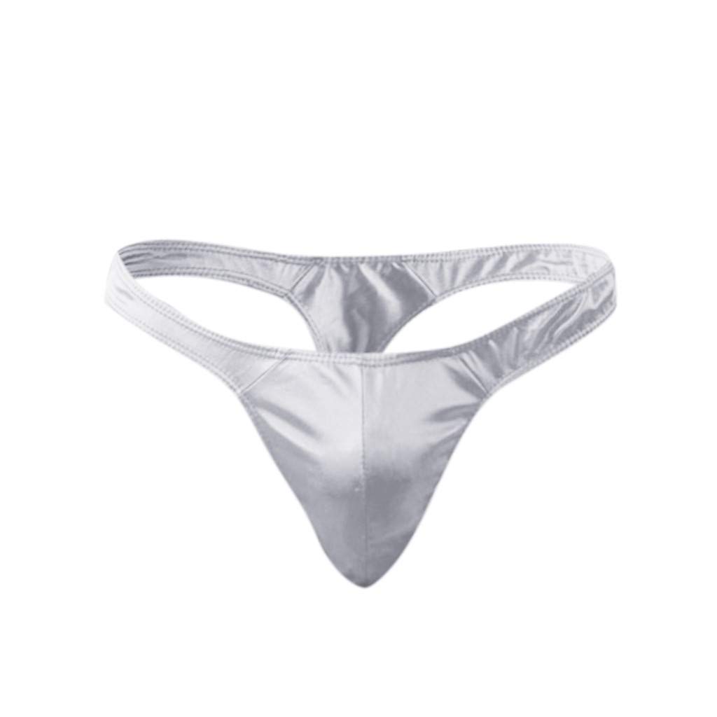 **Men's Large Comfortable Sexy Satin Underwear - Breathable Soft Boxer Briefs for Men (White, One Size) - Perfect for Daily Wear, Sleep & Lounge**