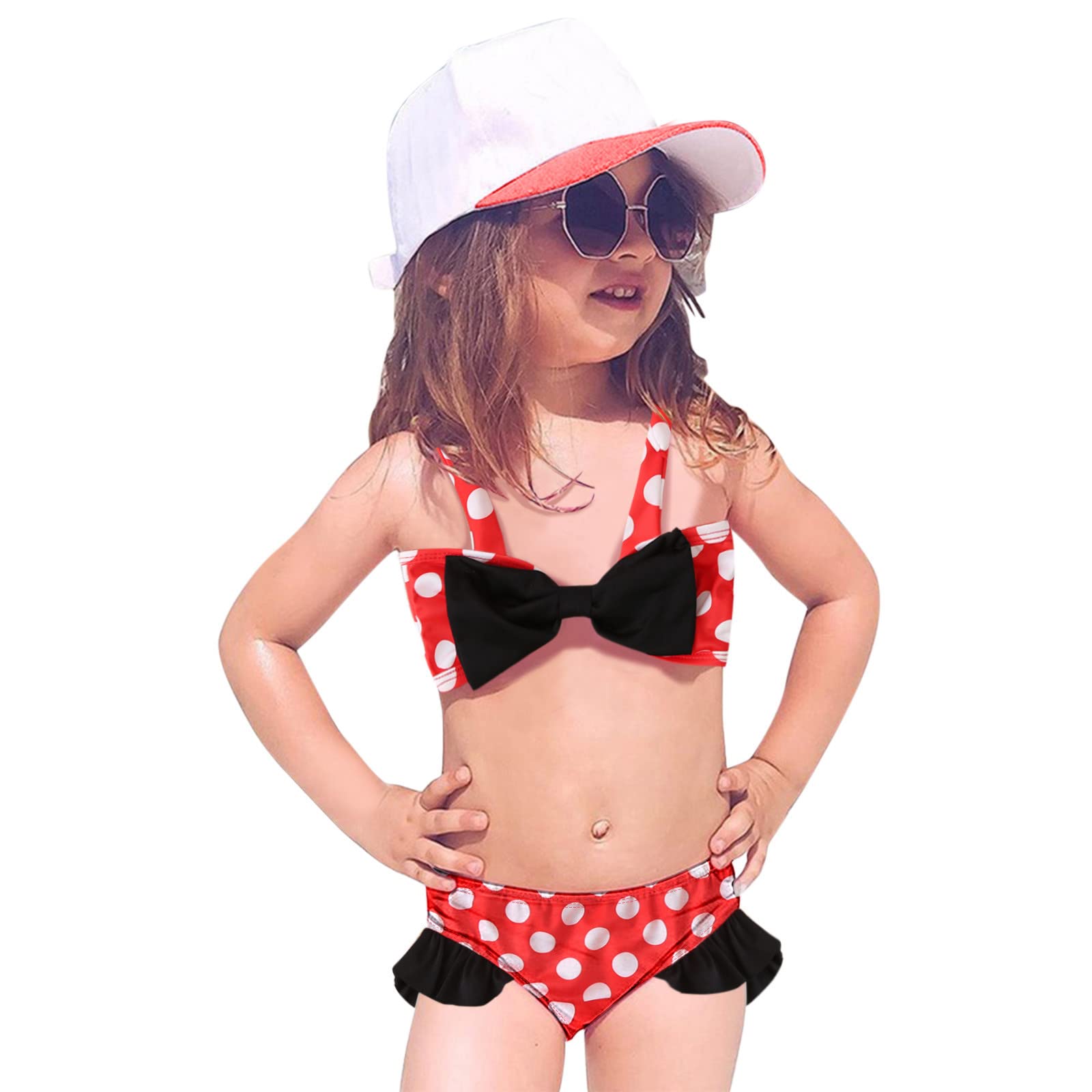 Baby Girls Swimsuit 2-Piece Bow Bikini Set for Pool & Beach