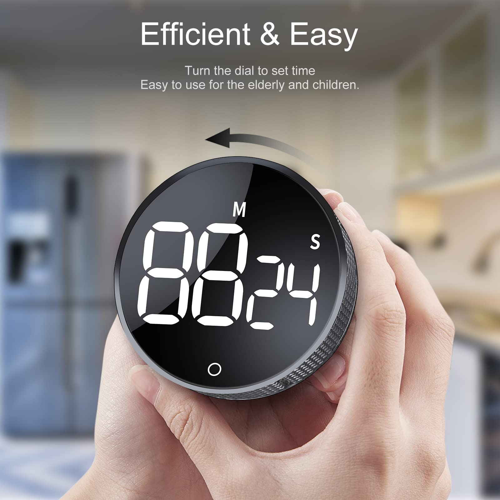 AVINIA Digital Kitchen Timer with Large LED Display - Magnetic Countdown/Countup Timer for Cooking, Baking, Fitness, Classroom & Study - Easy-to-Use Visual Timer for Kids, Seniors & Teachers (Silver) | Perfect for Meal Prep, Workout Timing & Learning Activities