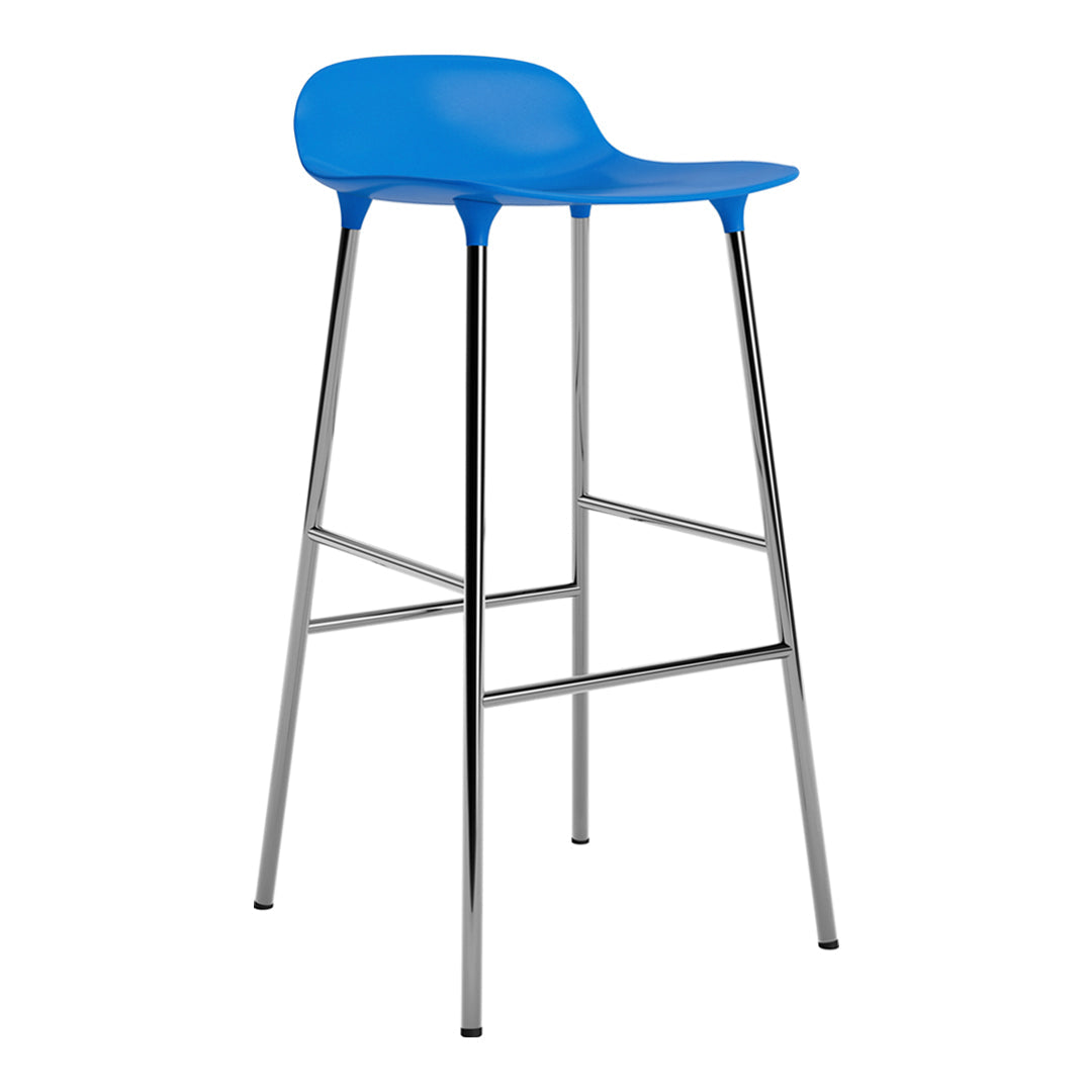 Modern Metal Bar Stools with Form Seat - Industrial Style Counter Height Stools for Kitchen Island, Home Bar & Dining Room