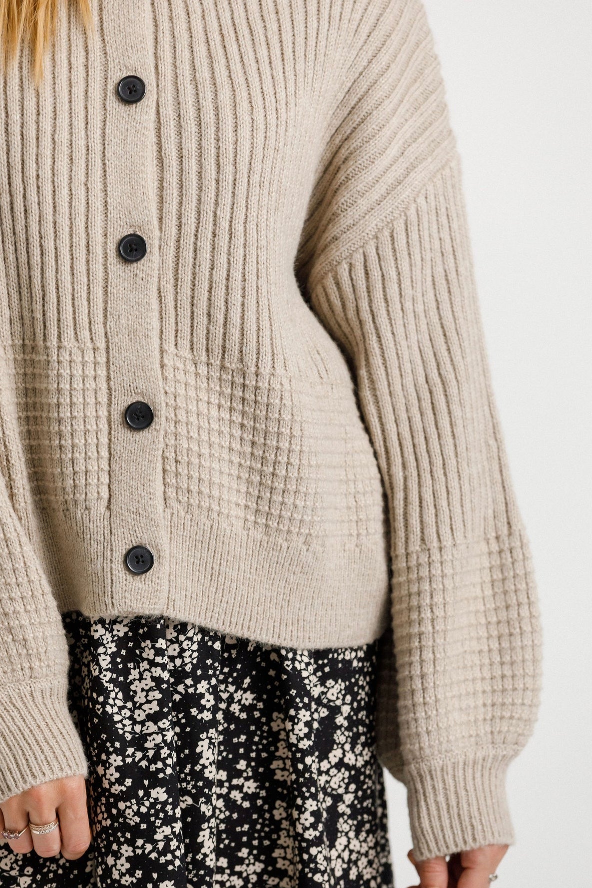 Flo Oatmeal Knit Cardigan - Soft Women's Sweater for Fall & Winter | Cozy Office Wear & Casual Outfits