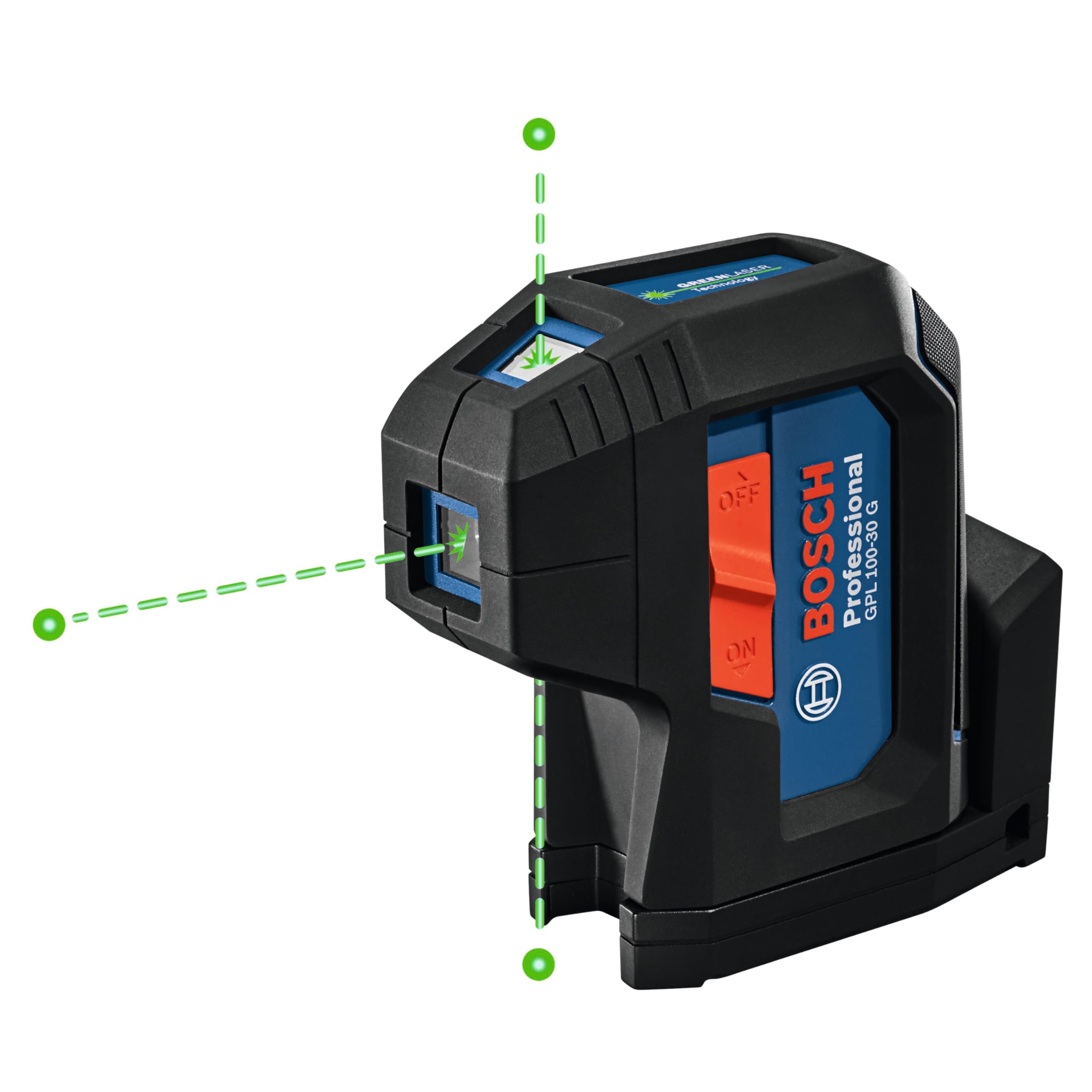 BOSCH GPL100-30G Green-Beam Self-Leveling Alignment Laser with 2 AA Batteries, Built-In Multipurpose Mount & Hard Carrying Case - Perfect for Construction, Renovation and DIY Home Improvement Projects