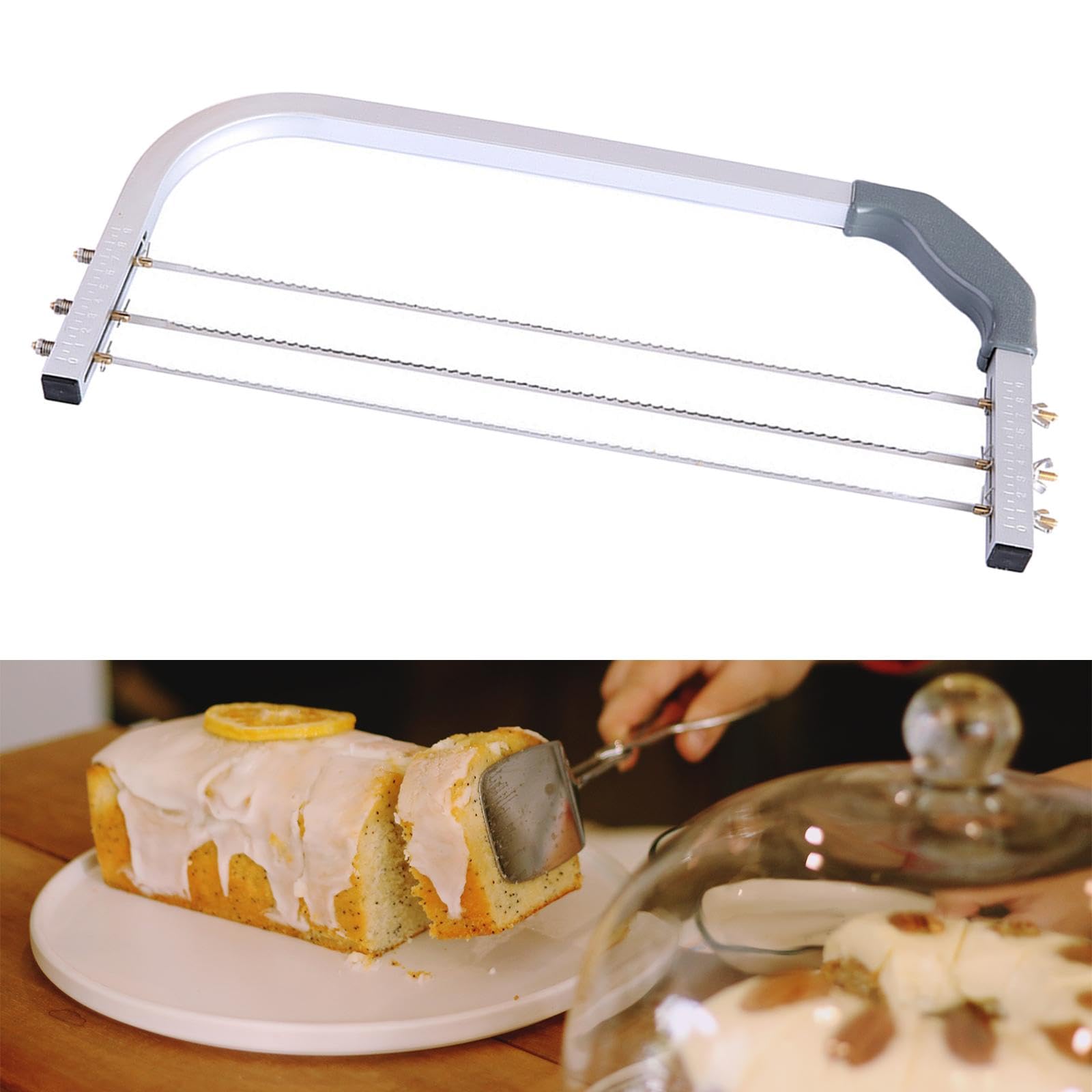 Professional Adjustable Cake Leveler & Slicer - 3-Wire Cake Cutter Tool for Perfect Layer Cakes | Essential Baking & Cake Decorating Equipment for Home Bakers & Professionals