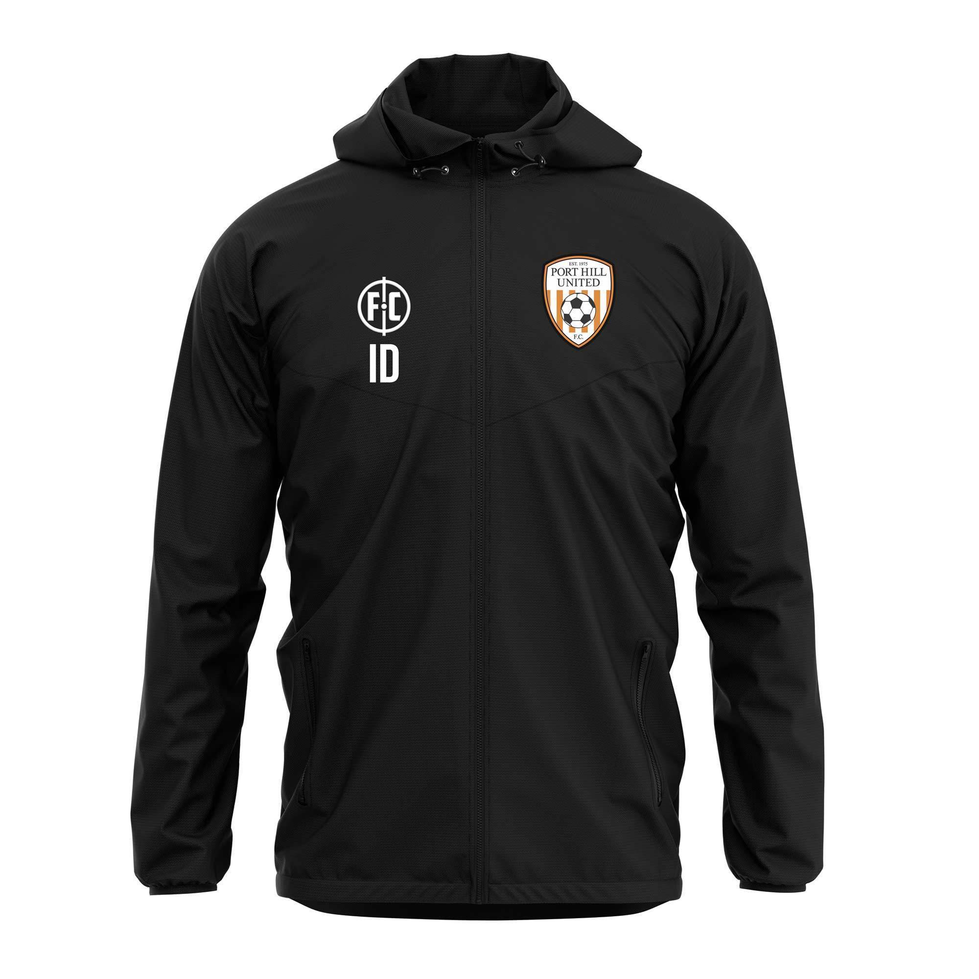 Port Hill United FC Shower Jacket - Waterproof Windbreaker for Men & Women - Lightweight Running Raincoat for Soccer Training & Outdoor Activities