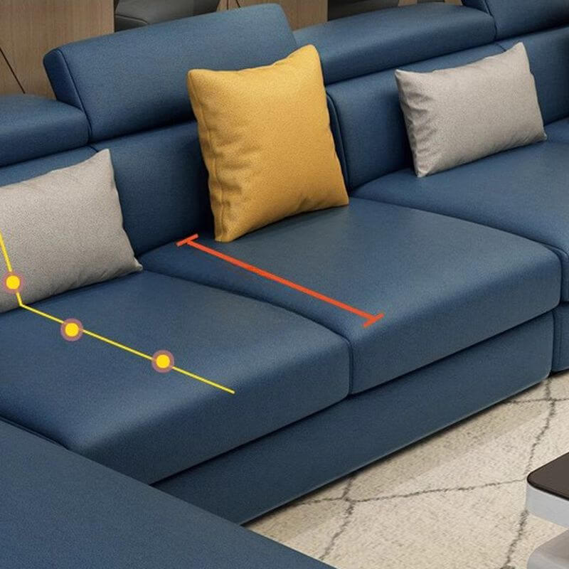 L-Shaped Left/Right Hand Facing Reclining Sofa with Adjustable Headrest & Hidden Support - Perfect for Living Room, Home Theater & Family Gatherings