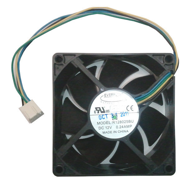 Everflow 80x80x25mm Dual Ball Bearing PWM Fan R128025BU AF - High Performance Cooling Fan for PC, Gaming Rig, Server & Electronics Cooling