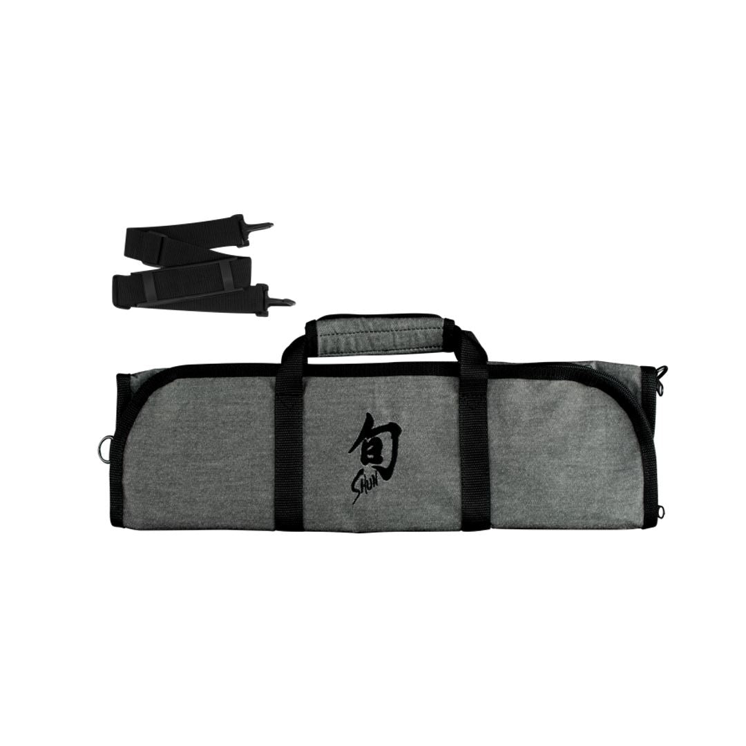 Shun 8 Pocket Knife Roll - Premium Grey Knife Case for Chefs & Culinary Professionals | Perfect for Kitchen, Travel & Professional Cooking Classes
